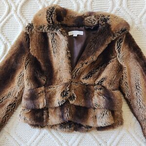 Vintage NY & Co. Faux Fur Cropped Coat Size XS